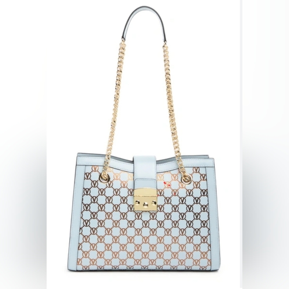 ISO Valentino by Mario Valentino Monogram Leather Bag (Any) in Light Blue - Picture 2 of 2